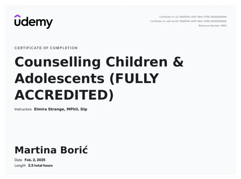 Counselling Children & Adolescents (FULLY ACCREDITED)